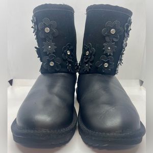 New UGG Classic Petal Short Black Floral boots